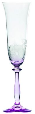 Casa Padrino Luxus Barock Champagnerglas 6er Set Lila Ø 7 x H. 24,5 cm - Handgefertig