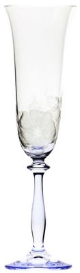Casa Padrino Luxus Barock Champagnerglas 6er Set Blau Ø 7 x H. 24,5 cm - Handgefertig