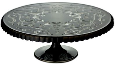 Casa Padrino Luxus Kuchenteller Schwarz / Silber Ø 32 x H. 12 cm - Handgefertigte und