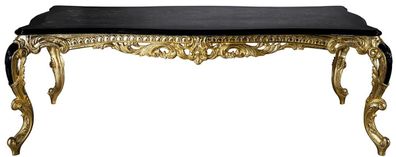 Casa Padrino Luxus Barock Esstisch Schwarz / Gold 230 x 114 x H. 80 cm - Prunkvoller