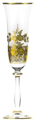 Casa Padrino Luxus Barock Champagnerglas Gold Ø 7 x H. 24,5 cm - Handgefertigtes und