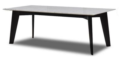 Casa Padrino Luxus Esstisch Weiß / Schwarz 240 x 100 x H. 75 cm - Moderner Küchentisc