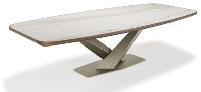 Casa Padrino Luxus Esstisch Mehrfarbig / Titanfarben 300 x 128 x H. 73 cm - Esszimmer