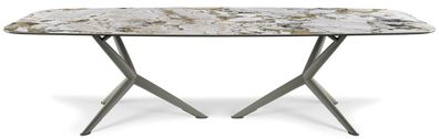 Casa Padrino Luxus Esstisch Mehrfarbig / Grau 300 x 120 x H. 75 cm - Esszimmertisch m