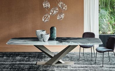 Casa Padrino Luxus Esstisch Mehrfarbig / Titanfarben 300 x 120 x H. 75 cm - Moderner