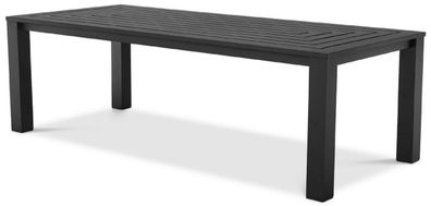 Casa Padrino Luxus Esstisch Schwarz 240 x 105 x H. 74,5 cm - Wetterbeständiger Alumin
