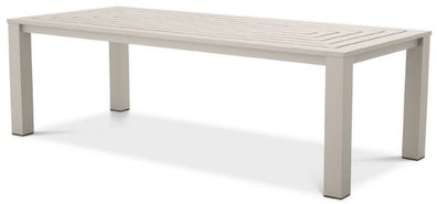 Casa Padrino Luxus Esstisch Sandfarben 240 x 105 x H. 74,5 cm - Wetterbeständiger Alu