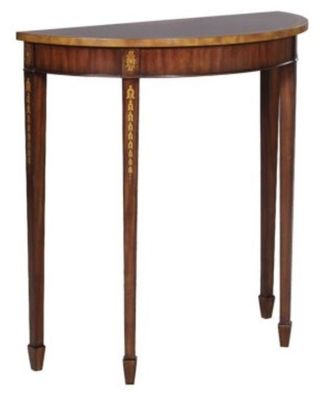Casa Padrino Jugendstil Mahagoni Konsole Braun / Gold 81 x 35 x H. 83 cm - Luxus Juge