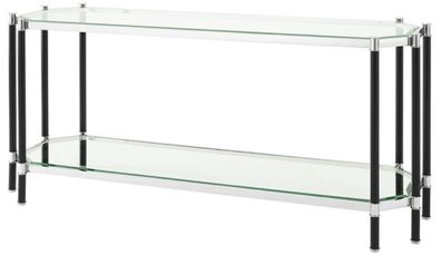 Casa Padrino Wohnzimmer Konsolentisch Silber / Schwarz 169 x 53,5 x H. 75,5 cm - Luxu