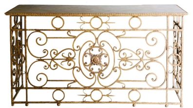 Casa Padrino Luxus Barock Konsole Weiß / Antik Gold 172 x 51 x H. 95 cm - Barockmöbel