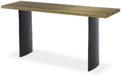 Casa Padrino Luxus Industrial Design Konsole Messingfarben / Schwarz 160 x 42,5 x H