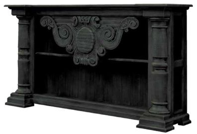Casa Padrino Luxus Landhausstil Konsole Schwarz 170 x 40 x H. 100 cm - Handgefertigte
