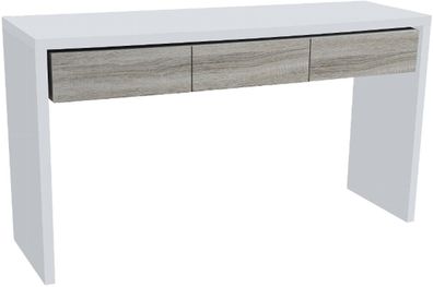 Casa Padrino Konsole Weiß / Naturfarben 154 x 45 x H. 85 cm - Handgerfertigte Lack-Ko