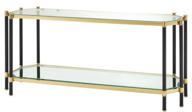 Casa Padrino Wohnzimmer Konsolentisch Gold / Schwarz 169 x 53,5 x H. 75,5 cm - Luxus