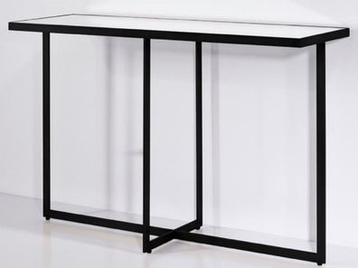 Casa Padrino Luxus Konsole Schwarz 120 x 40 x H. 77 cm - Rechteckiger Metall Konsolen