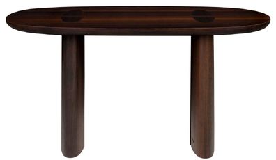 Casa Padrino Luxus Eukalyptus Furnier Konsole Dunkelbraun 140 x 45 x H. 75 cm - Massi