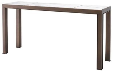 Casa Padrino Luxus Konsole Antik Messingfarben / Weiß / Lila 150 x 40 x H. 76,5 cm