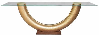 Casa Padrino Luxus Konsole Gold / Dunkelbraun 230 x 45 x H. 86 cm - Konsolentisch mit