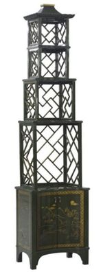 Casa Padrino Luxus Etagere im chinesischen Stil Grün / Gold 54 x 37 x H. 219 cm - Hot