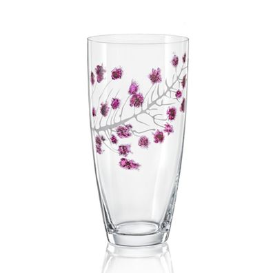 Kristallvase Vase Sakura Blumenglas 300 mm Tupftechnik Bohemia Crystalex