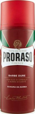 Proraso barbe dure Rasierschaum Rot mit Sandelholzöl & Sheabutter 400 ml