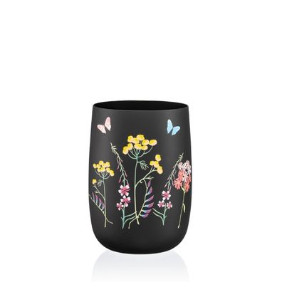 Kristallvase Vase Herbs schwarz Blumenvase B457 Blumenvase 180 mm Bohemia Crystalex