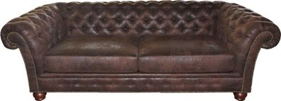 Casa Padrino Luxus Chesterfield Sofa Braun - Chesterfield Wohnzimmer Möbel
