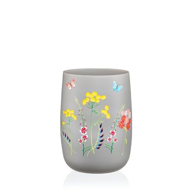 Kristallvase Vase Herbs grau Blumenvase B474, 180 mm Bohemia Crystalex