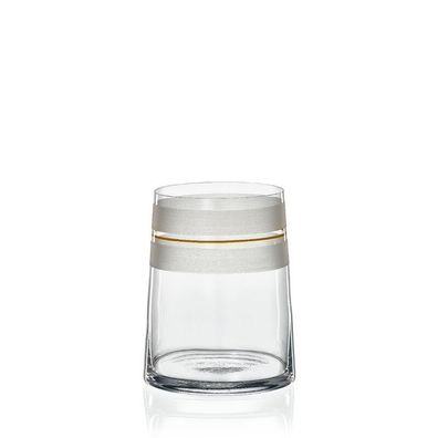 Kristallvase Vase Stripes gelb 160 mm Blumenvase Bohemia Crystalex