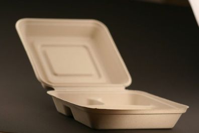 Bio Geschirr 3-geteilte Lunchbox B-18/50 900 ml Einweggeschirr Teller
