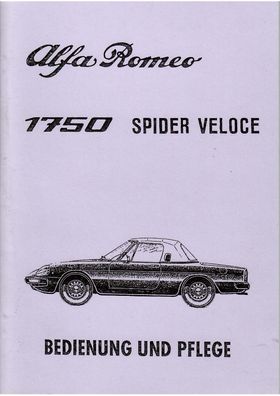 Bedienungsanleitung Alfa Romeo 1750 Spider Veloce