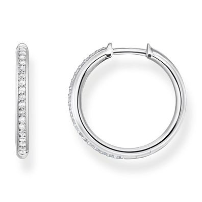 Thomas Sabo Schmuck Silber-Creolen Ohrringe Weiße Steine Pavé CR673-051-14