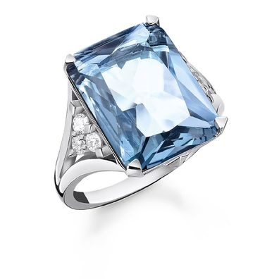 Thomas Sabo Schmuck Damen-Silberring Aquafarbener Stein TR2339-059-1