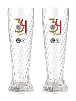 FC Bayern München Weißbierglas 2er-Set 2025 | Offizieller Fanartikel
