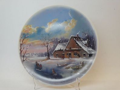 Vintage Wandteller Sammelteller Zierteller "Winter Motiv" Bavaria Wunsiedel Porzellan