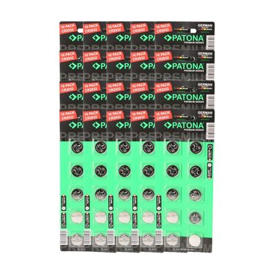 PATONA Premium 200x CR2032 Batterien (20x10er) Pack 3V Lithium