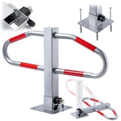 KADAX faltbare Parksperre, 74 x 46,5 cm, grau-rot