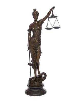 Bronzeskulptur Justitia Justizia Figur Skulptur Statue Antik-Stil - 101cm