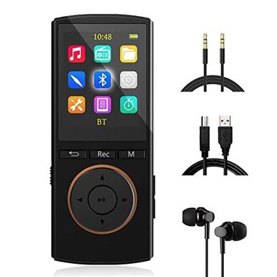 MUSRUN MP3-Player 32GB mit BT, FM, Aufnahme &amp; Zubeh
