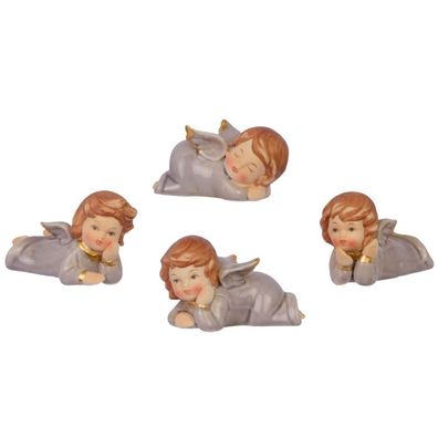 Set Engel Putte Weihnachten Weihnachtsengel Dekoration Porzellan 10cm Antik-Stil
