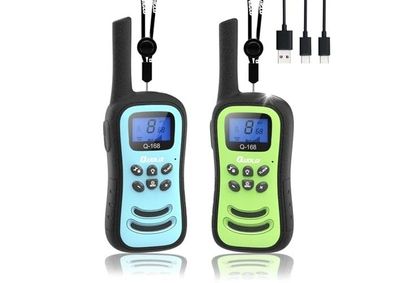QUOLIX Walkie-Talkies für Kinder, 2er-Pack, 22 Kanäle