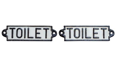 2x Nostalgie Türschilder Schild Toilet Toilette Gäste WC 16cm Eisen Antik-Stil