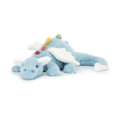 Jelly Cat Sky Dragon Grobes Weiches Pluschtier Stofftier Blauer Drache Spielzeug