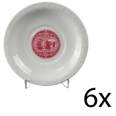 6er Set Untertasse für Kaffeebecher 15,8 cm Heinrich Rüdesheim Modell 2 gebraucht - s