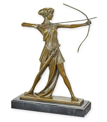 Bronzefigur Diana Victorious H 38 cm Göttin der Jagd Bronzeskulptur Bronze Figur aus