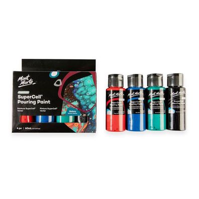 Mont Marte - Pouring Acrylfarben-Set GALAXY, 4 x 60ml - gebrauchsfertig & mischbar