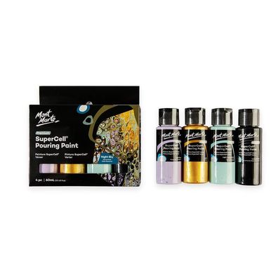 Mont Marte - Pouring Acrylfarben-Set NIGHT SKY, 4 x 60ml - gebrauchsfertig & mischbar