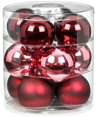 Weihnachtskugeln 12 Stk 8cm Berry Kiss Inge-Glas