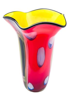 Glasvase 3,5kg Glas Vase Italien Murano antik Stil 32cm Tischvase Fazzoletto