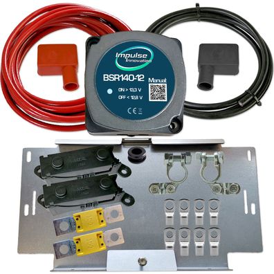 Zweitbatterieset 12V 140A BSR140-12 + 6m 25mm² Kabel & Halter für VW T4 T5 T6